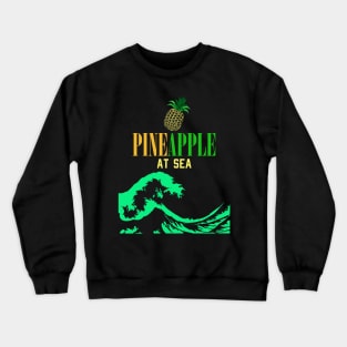 pineapple at sea full great wave surf tshirt Crewneck Sweatshirt